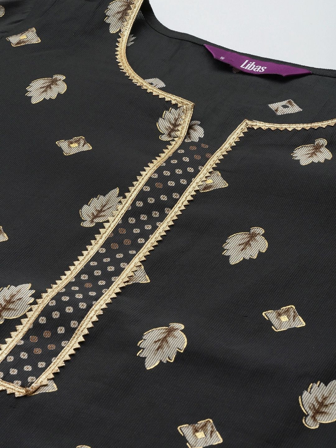 Women Ethnic Motifs Printed Regular Gotta Patti Kurta with Trousers & With Dupatta