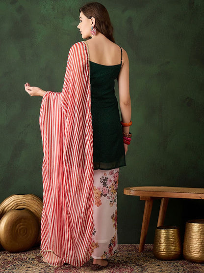 Dhiyona SN Floral Printed Kurta With Palazzos Dupatta