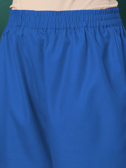 Blue Women Regular Kurta with Trousers & With Dupatta
