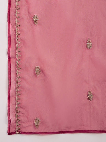 Women Embroidered A-Line Kurta Trousers & Dupatta
