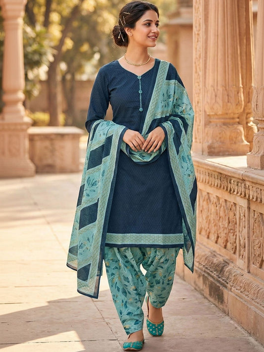 Dhiyona KL Women Ethnic Motifs Regular Kurta with Patiala & With Dupatta