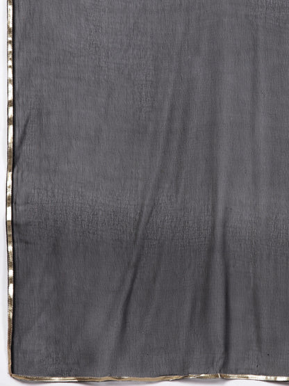 Women Dyed Regular Thread Work Kurta with Sharara & With Dupatta