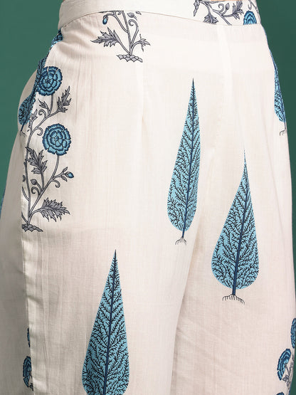 Floral Printed Regular Kurta with Trousers