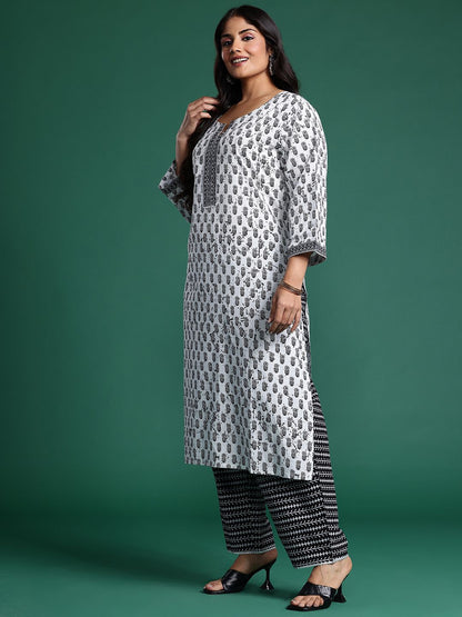 Dhiyona Women's Floral Printed Kurta with Trousers & Dupatta