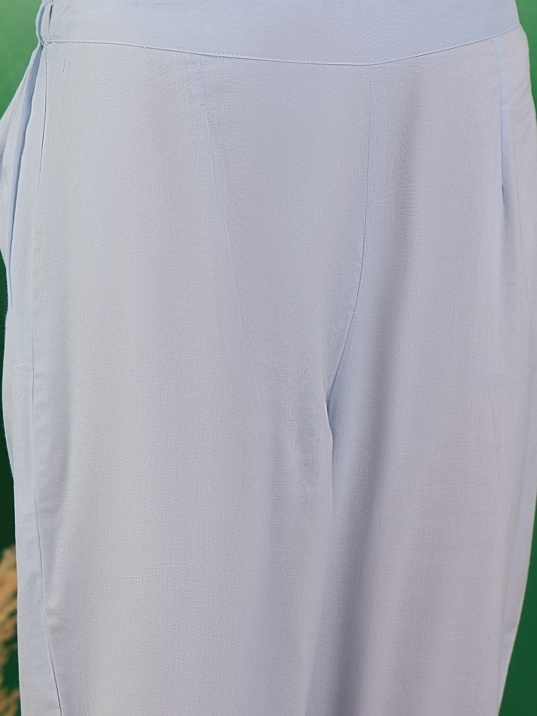 Embroidered Straight Kurta With Trouser Set