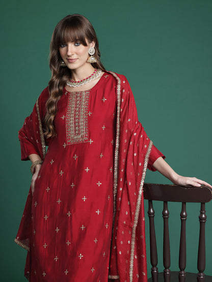 Ethnic Motifs Kurta with Trousers & Dupatta
