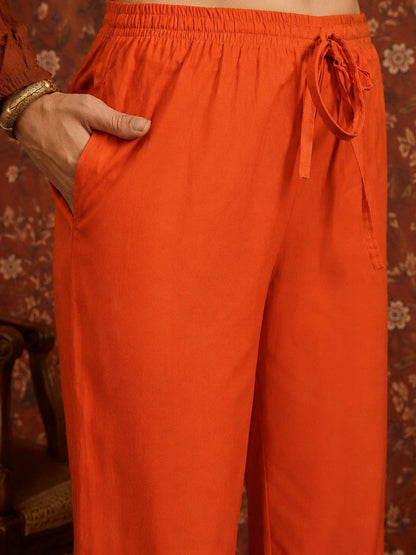 Women Floral Regular Kurta with Trousers & With Dupatta