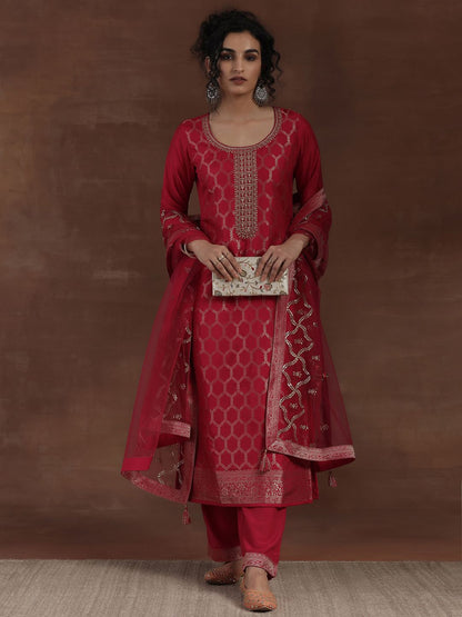 Dhiyona LL Woven Design Regular Kurta with Palazzos & Dupatta