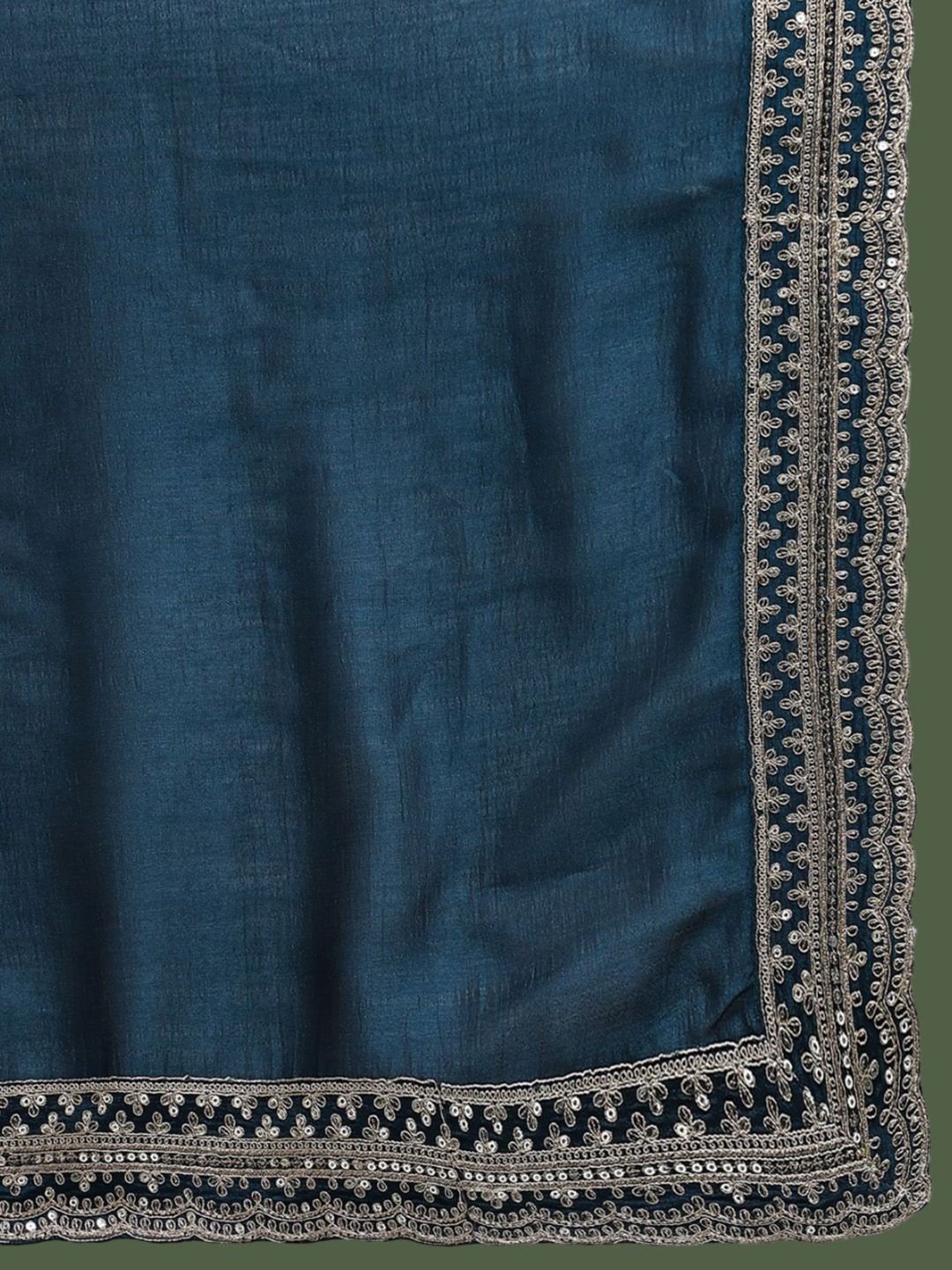 Dhiyona KL Ethnic Motifs Embroidered Thread Work Straight Kurta with Palazzos & Dupatta