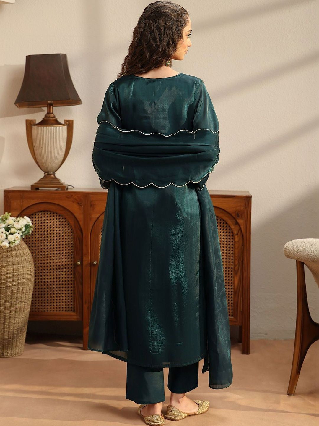 Women Ethnic Motifs Embroidered Regular Kurta with Palazzos & With Dupatta