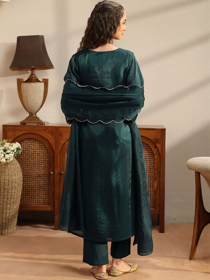 Women Ethnic Motifs Embroidered Regular Kurta with Palazzos & With Dupatta