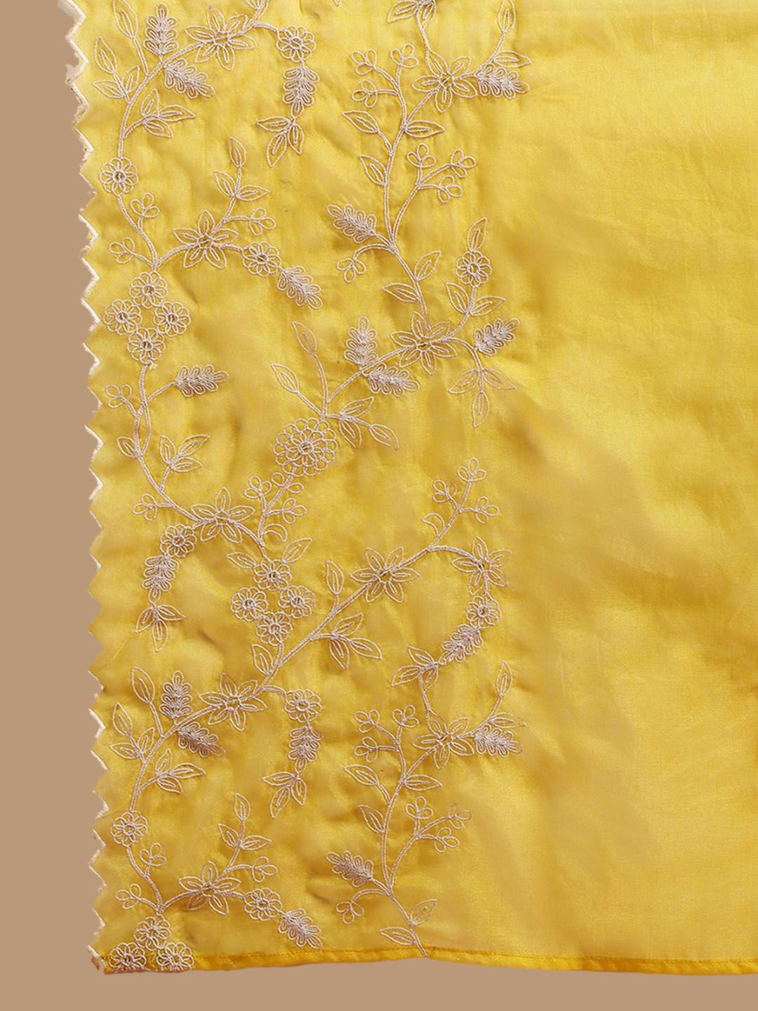 Dhiyona KL Women Panelled Thread Work Kurta with Palazzos & With Dupatta