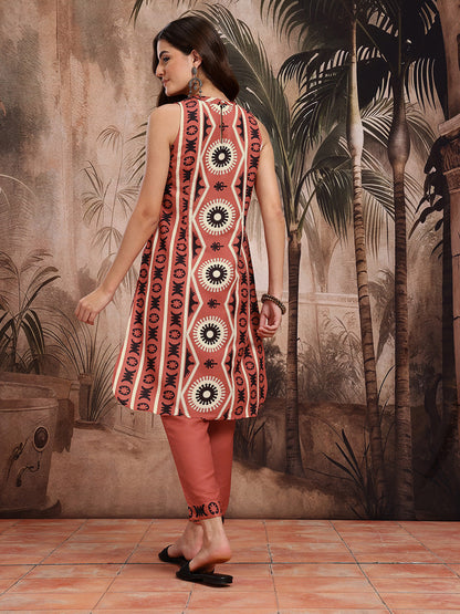 Ethnic Motifs Print Straight Kurta with Trousers