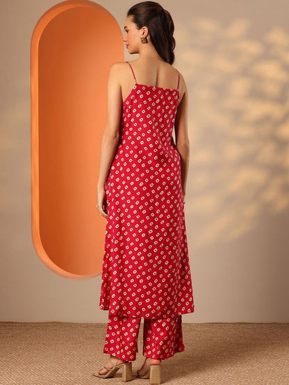Women Bandhani Printed Regular Kurta with Palazzos