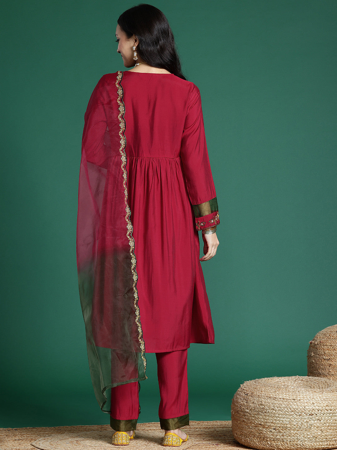 Embroidered Kurta Set With Dupatta