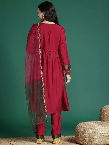 Embroidered Kurta Set With Dupatta