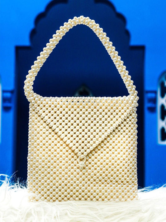 Dhiyona NR Women White Embroidered Purse Clutch