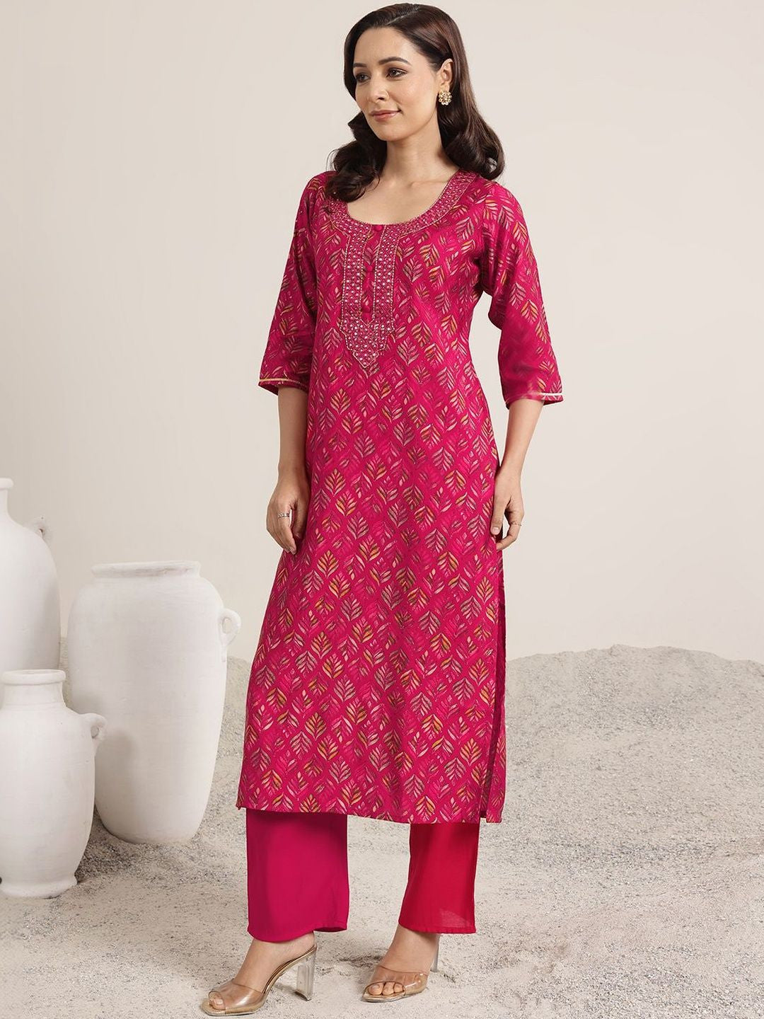 Women Ethnic Motifs Printed Regular Mirror Work Kurta with Trousers & With Dupatta