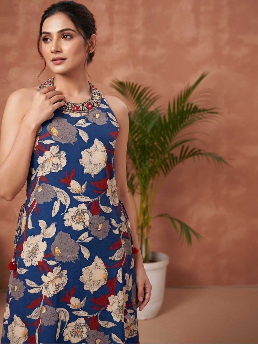 Women Floral Printed Regular Pure Cotton Kurta with Palazzos