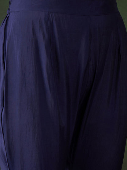 Floral Embroidered Kaftan Kurta & Trousers