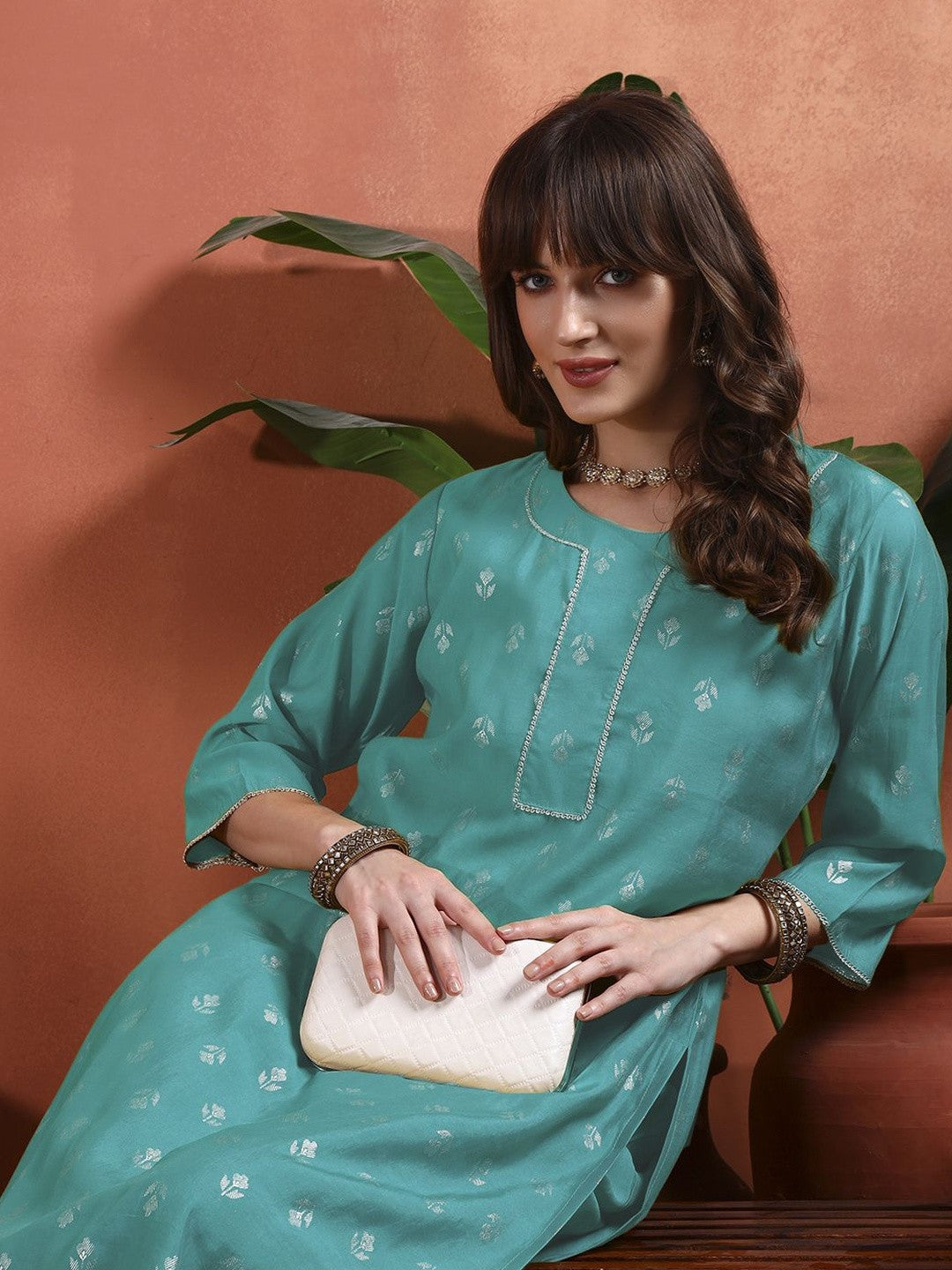 Women Ethnic Motifs Printed Regular Kurta with Trousers