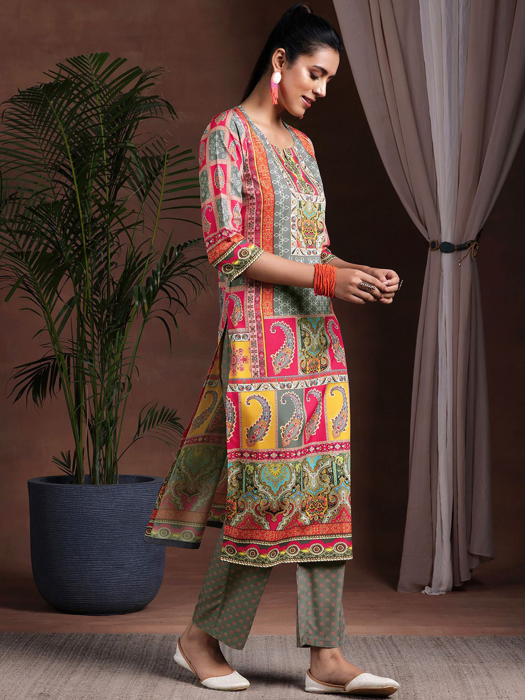 Ethnic Motifs Printed Kurta with Trousers & Dupatta