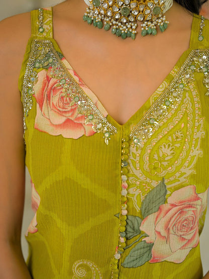 Dhiyona HOP Ethnic Motifs Printed Straight Kurta And Sharara With Dupatta