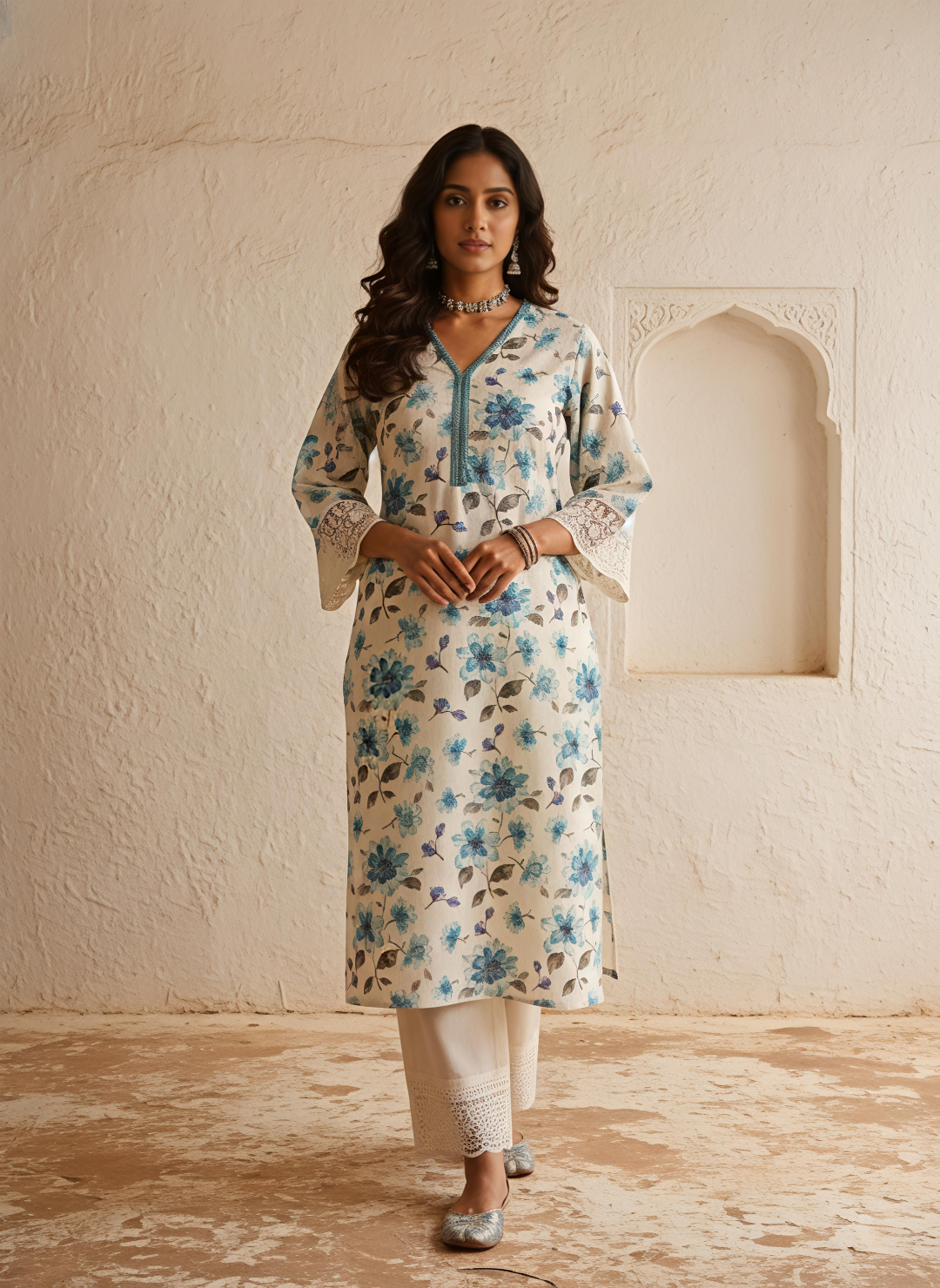 Swades Hibis cotton Kurta Pant set