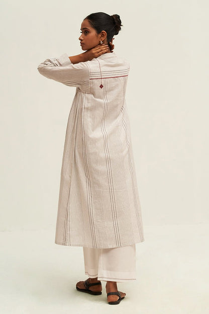 Women's White and Black Woven Co-ord Set