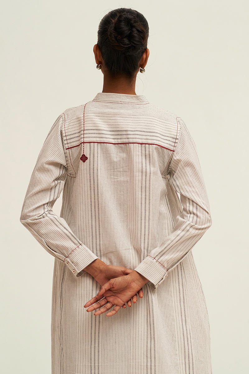 Women's White and Black Woven Co-ord Set