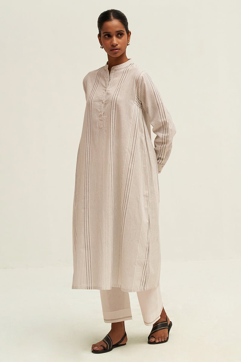 Women's White and Black Woven Co-ord Set