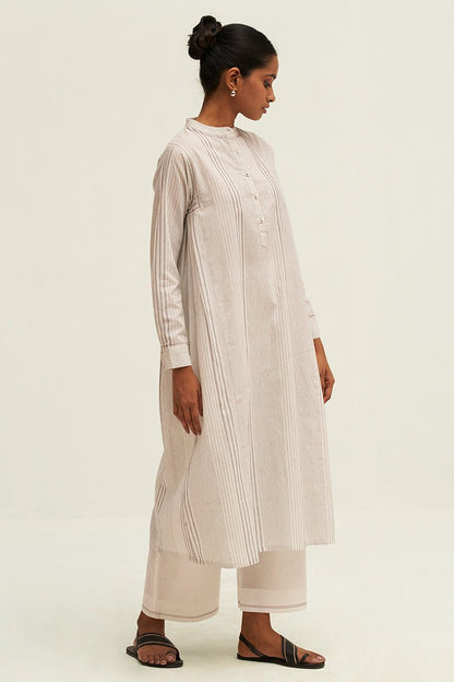 Women's White and Black Woven Co-ord Set