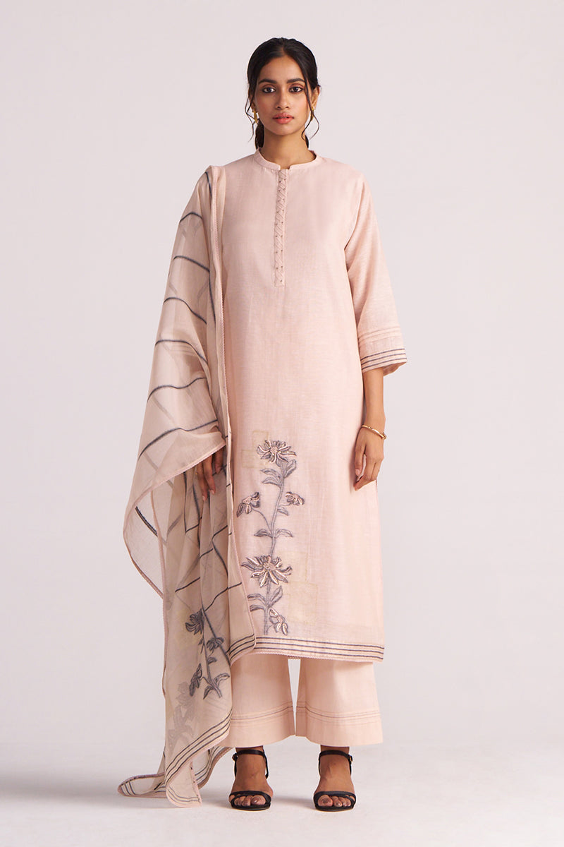 Dhiyona GF Women's Sepia Rose Woven Chanderi Kurta Set
