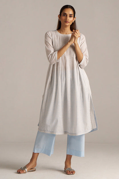 Dhiyona GF Women's Baby Blue and Off-White Dotted Print Co-ord Set