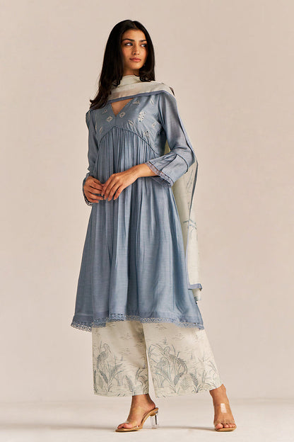 Dhiyona GF Women's Stone Grey Kurta Set