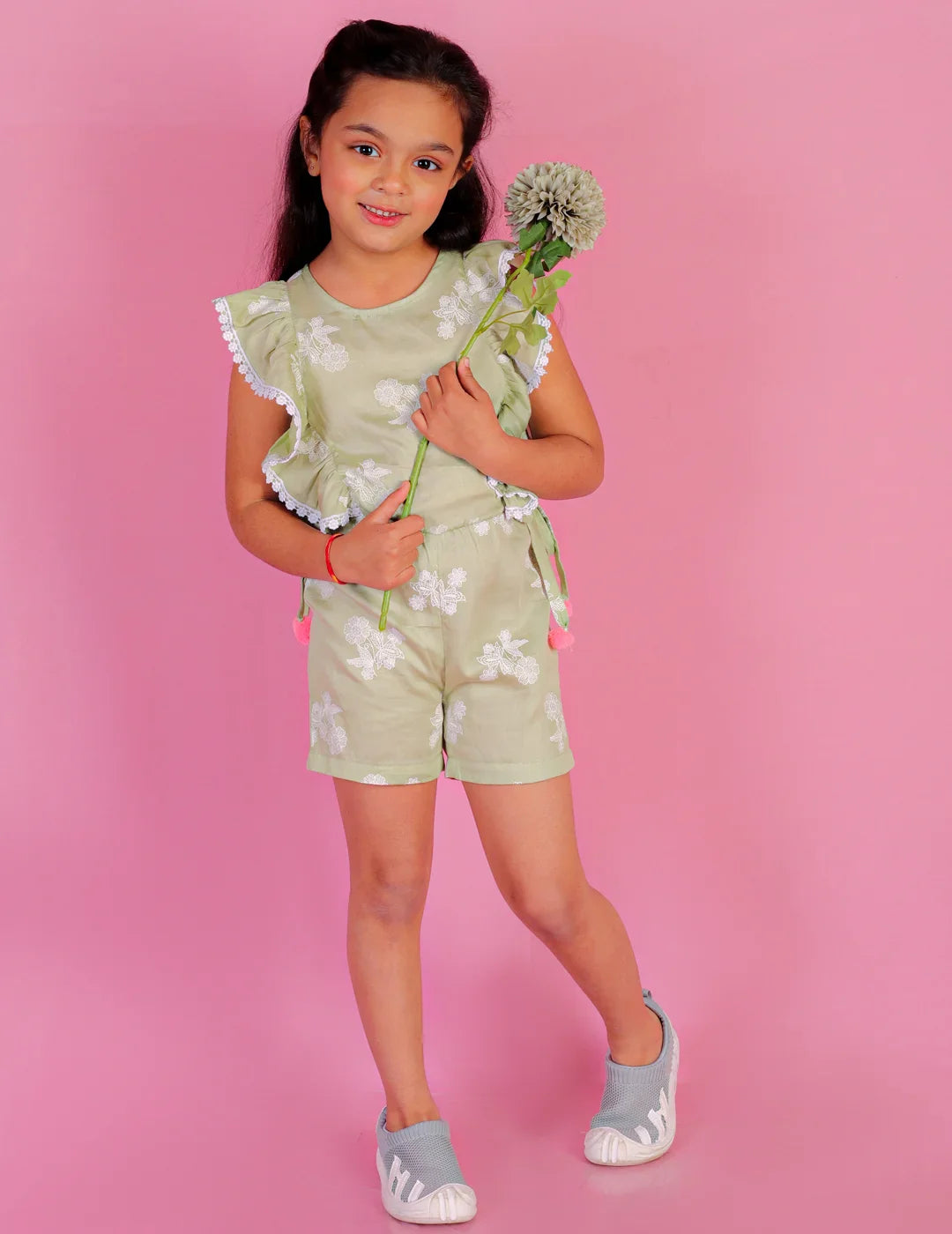 Girls Cotton satin Spagetti Jumpsuit