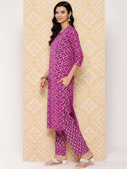 Dhiyona KL Women Printed Regular Kurta with Trousers & Dupatta