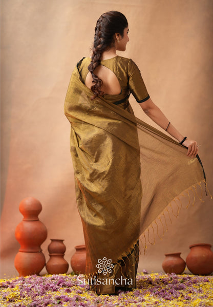 Dhiyona SS Woven Poetry Artisanal Handloom Tissue Cotton Saree