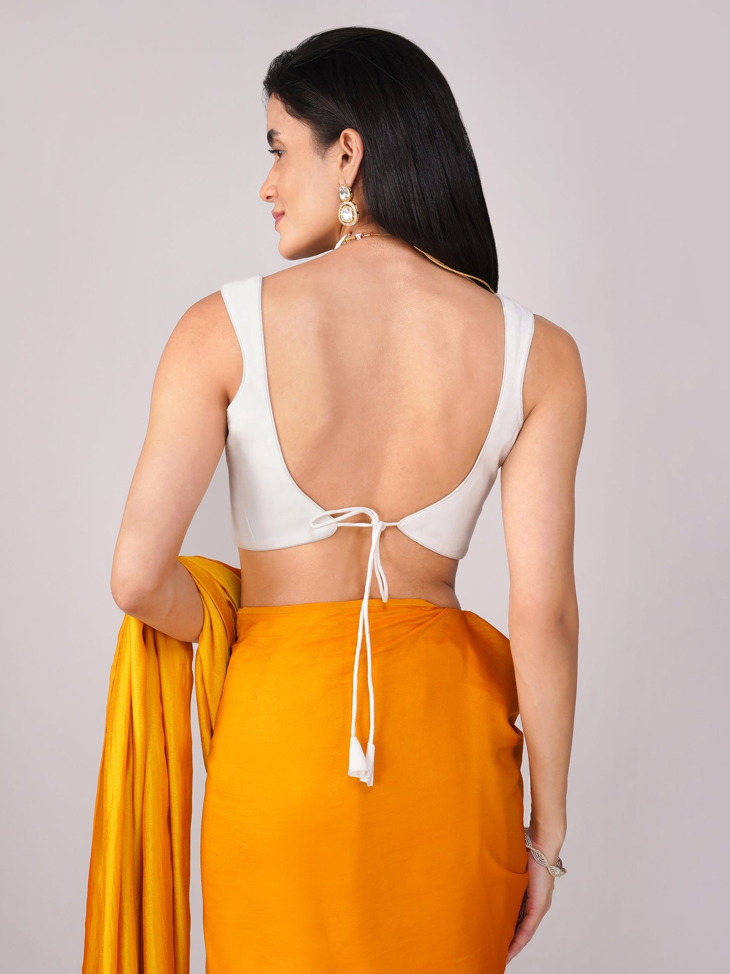 Dhiyona ST Snowdrop Statement White Back-Tie Blouse