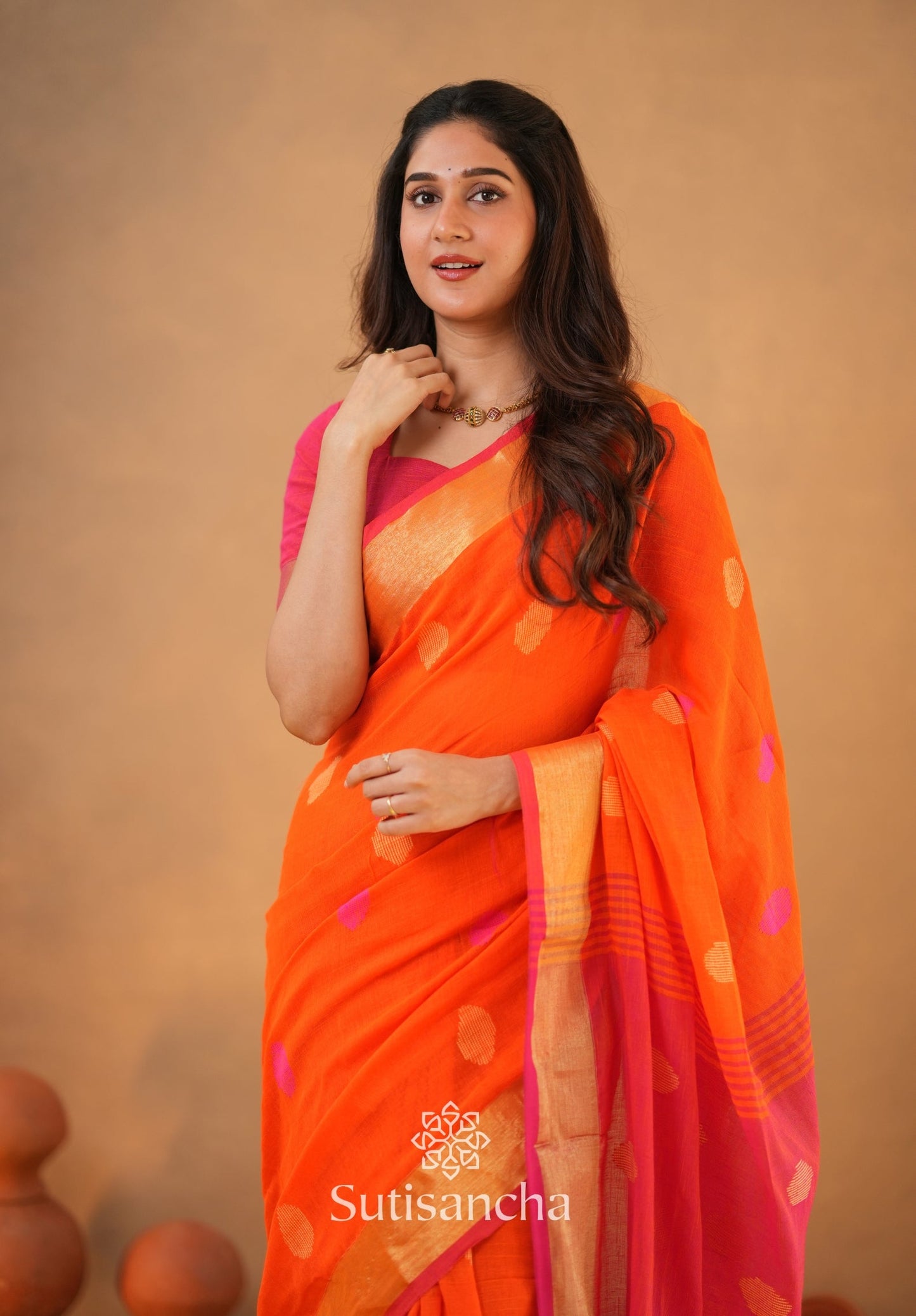 Dhiyona SS Sutisancha Woven Heritage Handloom Cotton Saree