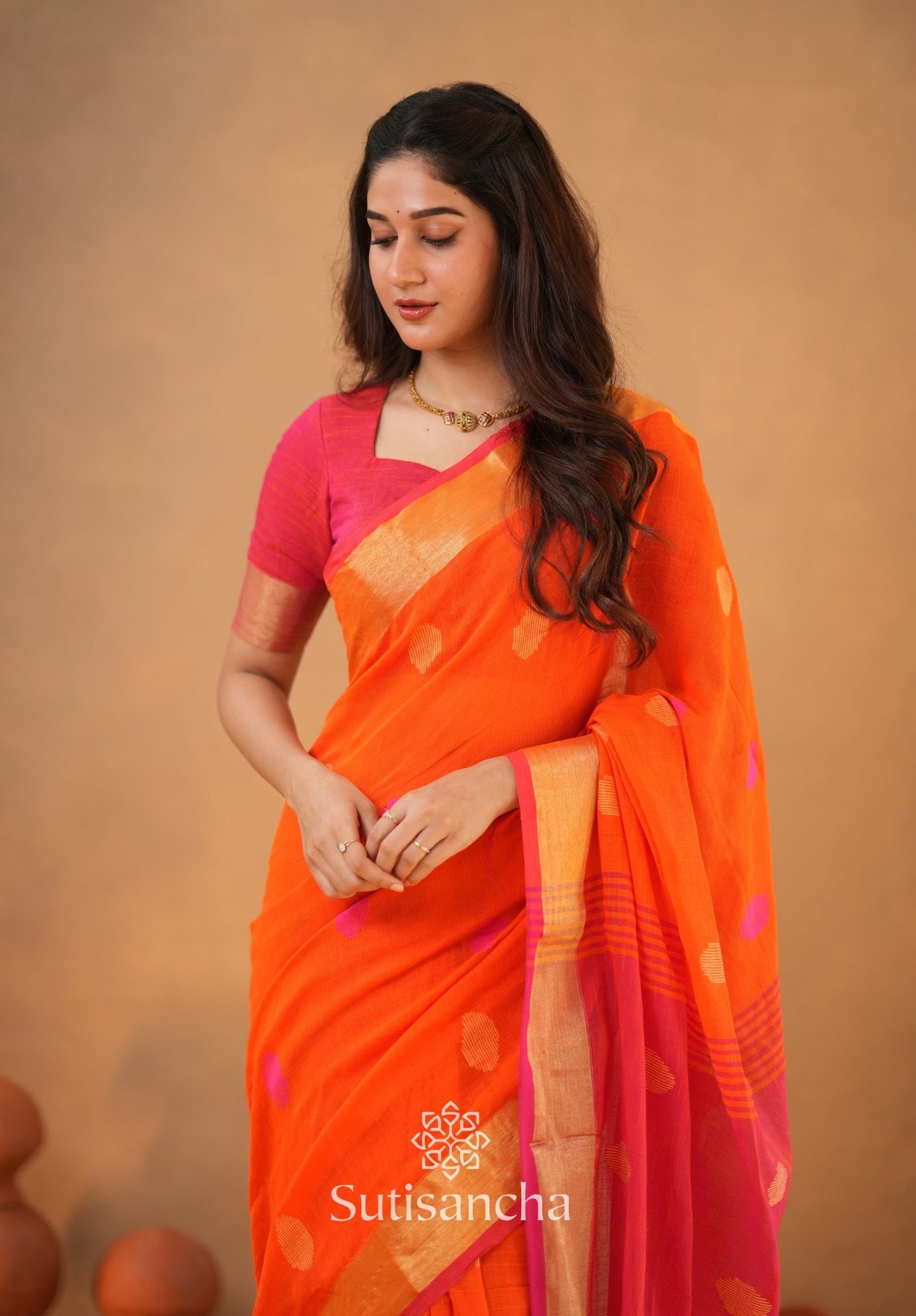 Dhiyona SS Sutisancha Woven Heritage Handloom Cotton Saree