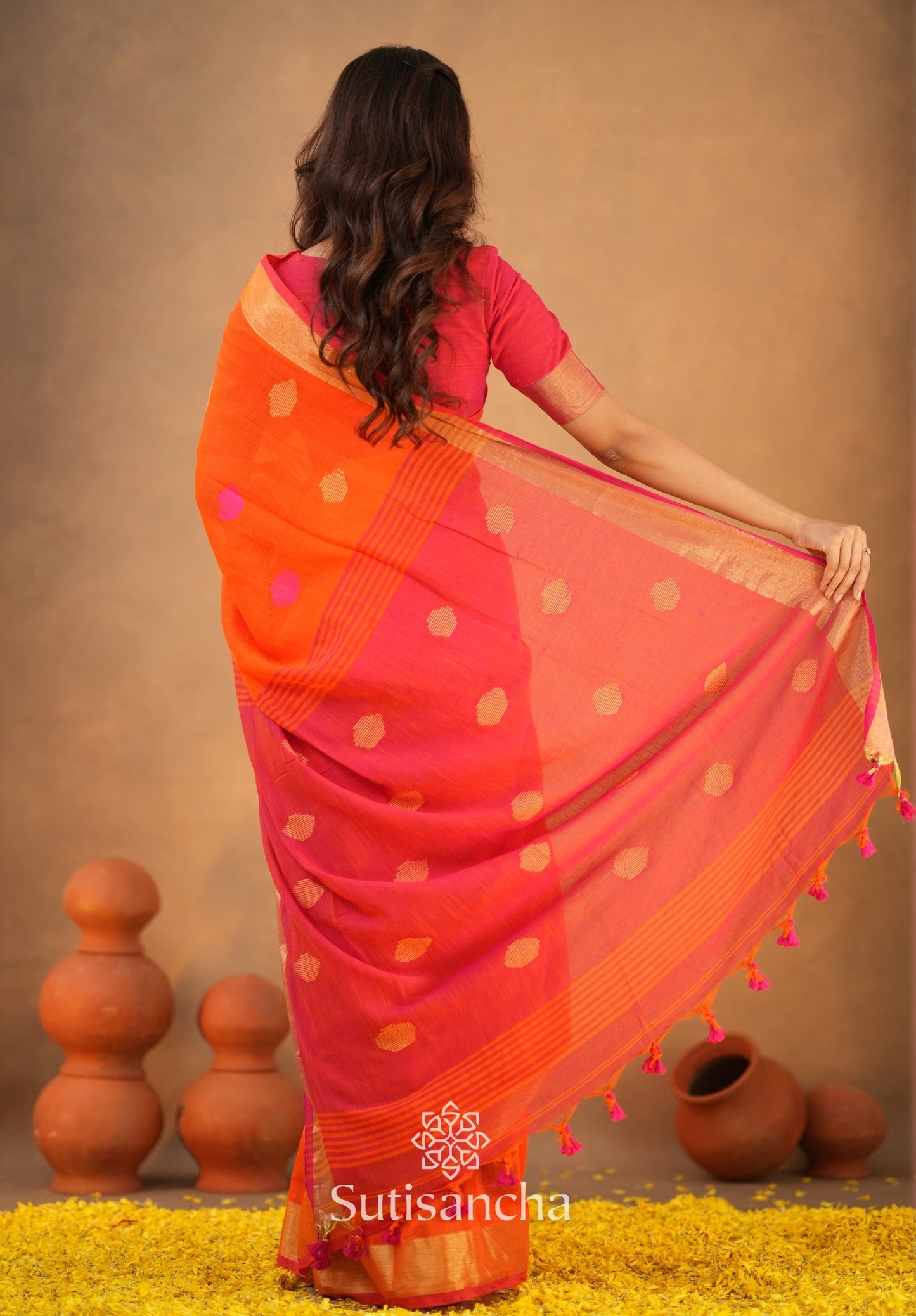 Dhiyona SS Sutisancha Woven Heritage Handloom Cotton Saree