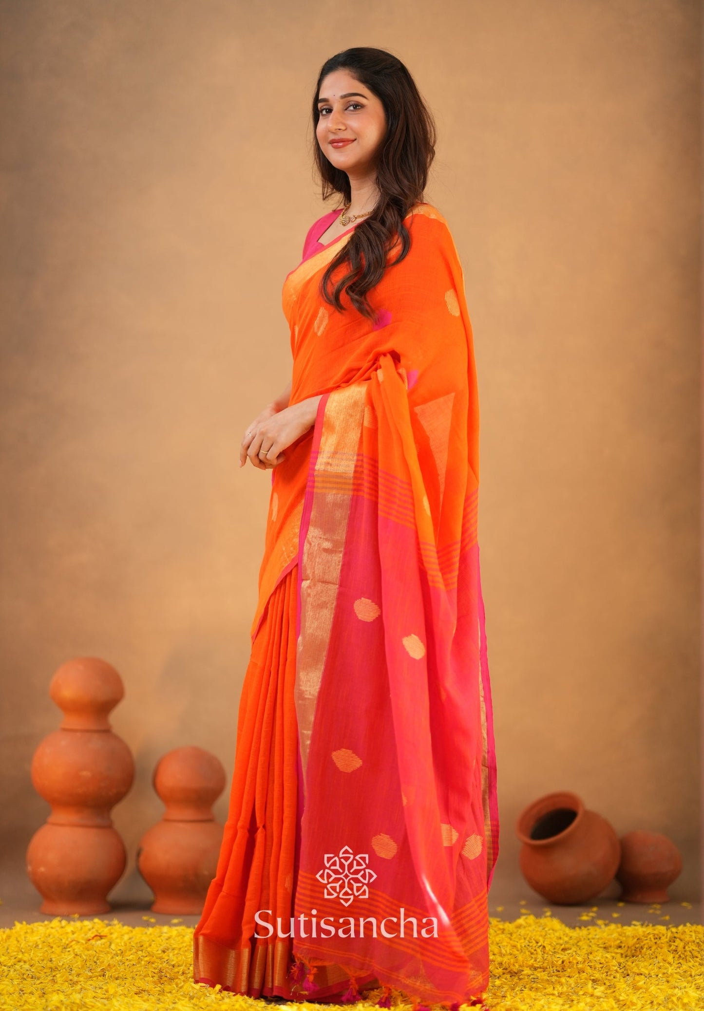 Dhiyona SS Sutisancha Woven Heritage Handloom Cotton Saree