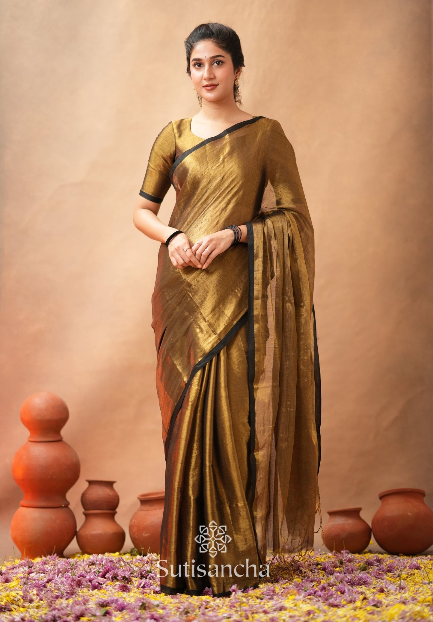 Dhiyona SS Woven Poetry Artisanal Handloom Tissue Cotton Saree