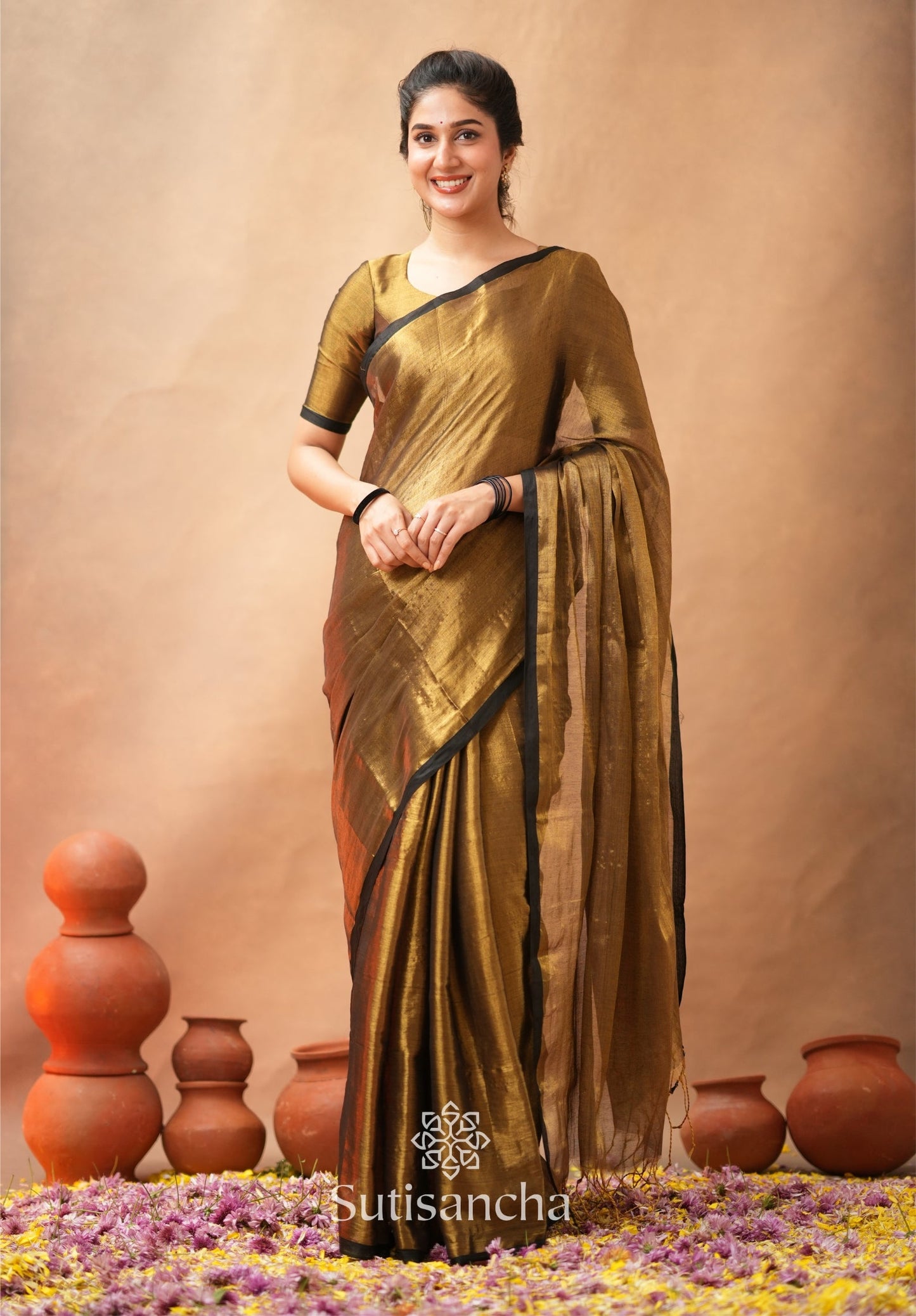 Dhiyona SS Woven Poetry Artisanal Handloom Tissue Cotton Saree