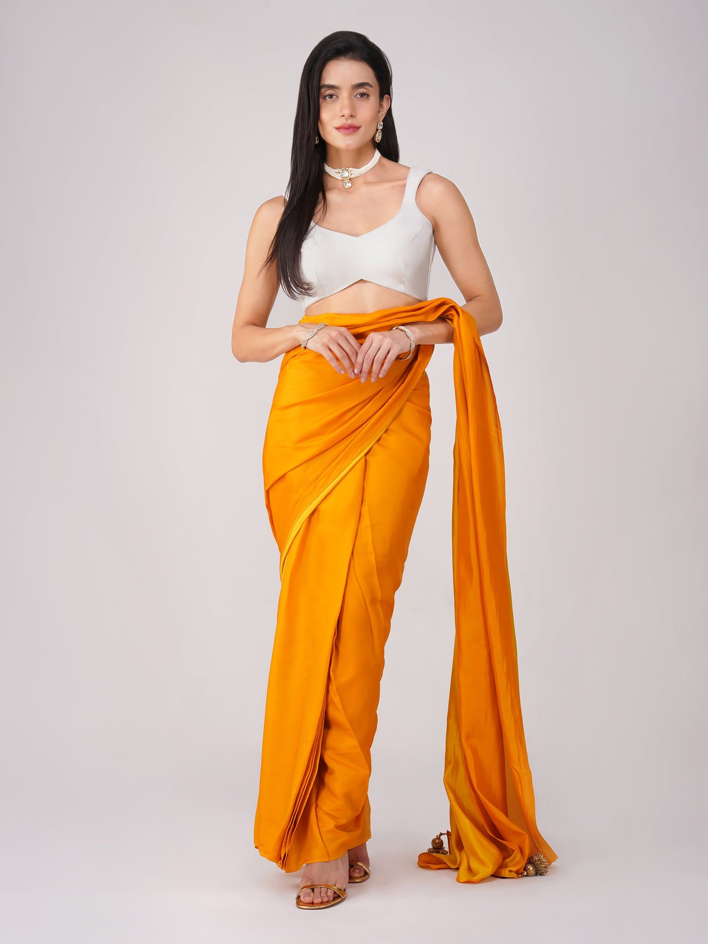 Dhiyona ST Snowdrop Statement White Back-Tie Blouse