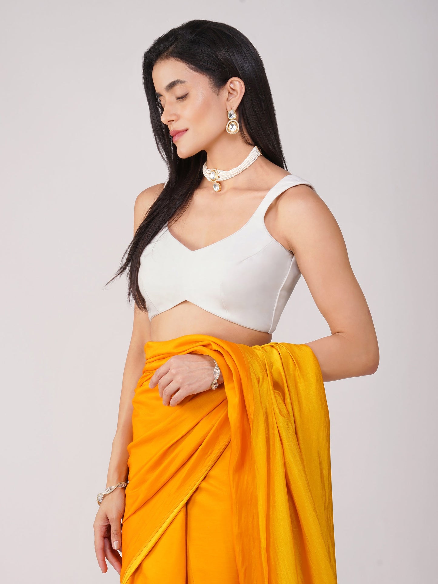 Dhiyona ST Snowdrop Statement White Back-Tie Blouse