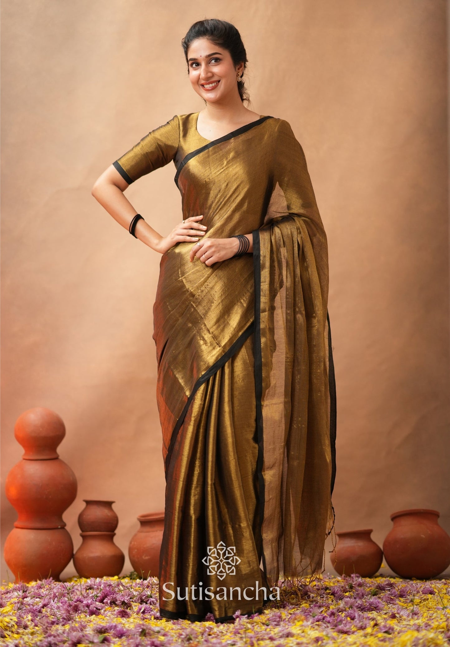 Dhiyona SS Woven Poetry Artisanal Handloom Tissue Cotton Saree