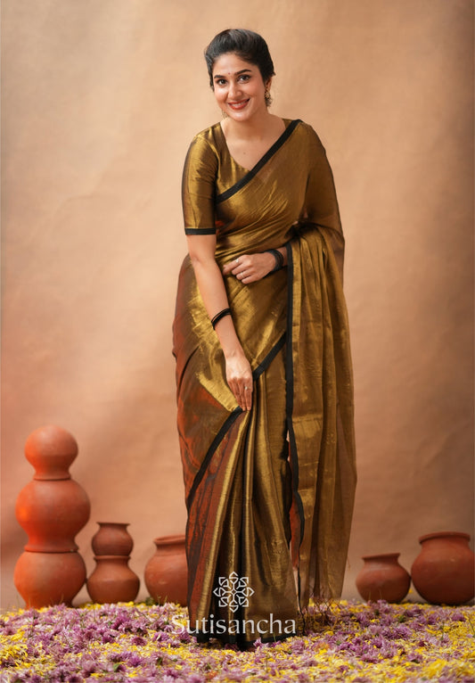 Dhiyona SS Woven Poetry Artisanal Handloom Tissue Cotton Saree
