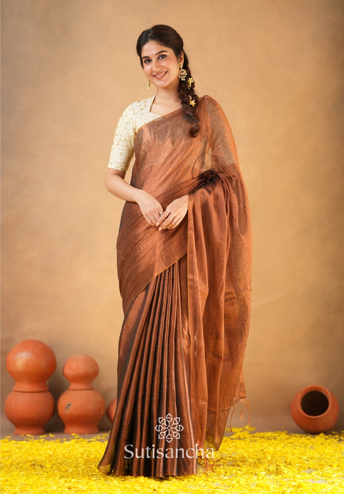 Dhiyona SS Beads Bloom Tissue Elegance